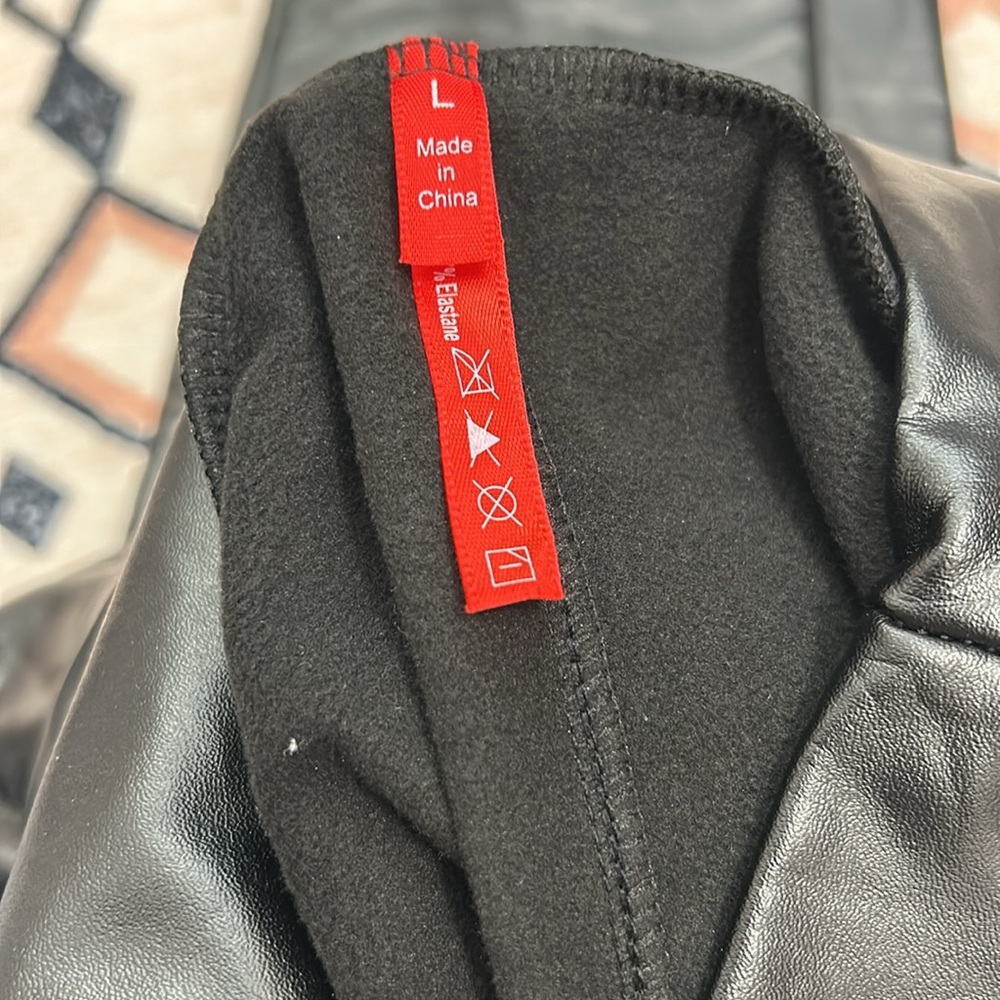 Black Faux Leather Leggings - Picture 2 of 2